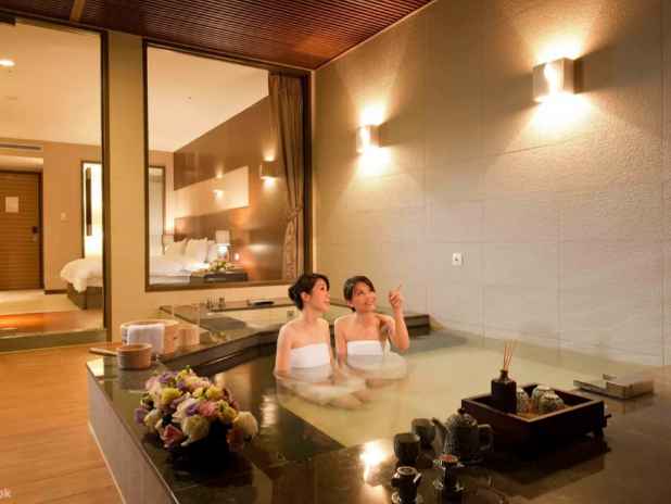 Taiwan hot spring in Hualien forest