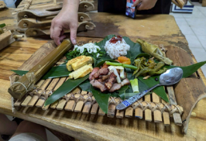 Participant crafting a tribal item
